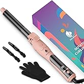 MiroPure Self Rotating Curling Iron, 1 Inch Ionic Hair Curler, Automatic Curling Wand with Longer Barrel for Waves and Curls, Unique Button to Enable/Distable Rotation