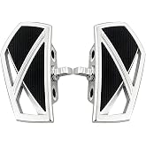 FATECIM Motorcycle Foot Pegs Pedals Rests Motorbike Highway Mini Floorboards Male Mount Anti-Slip for Harley Dyna Fat Bob Touring Road Glide Street Glide Sportster 883 Fat Boy (Chrome)