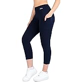 Nirlon Capri Leggings with Pockets - Capri Leggings with Pockets for Women Breathable High Waisted Capri Leggings for Women