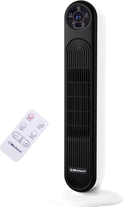 Belaco 2000W PTC Ceramic Tower Heater with Remote, Digital Display