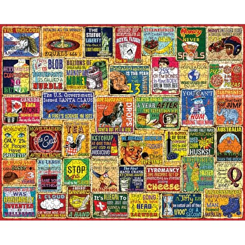 White Mountain 1000 Piece Puzzles for Adults Fun Vintage Collage Large Jigsaw Puzzle Gift for Seniors 24