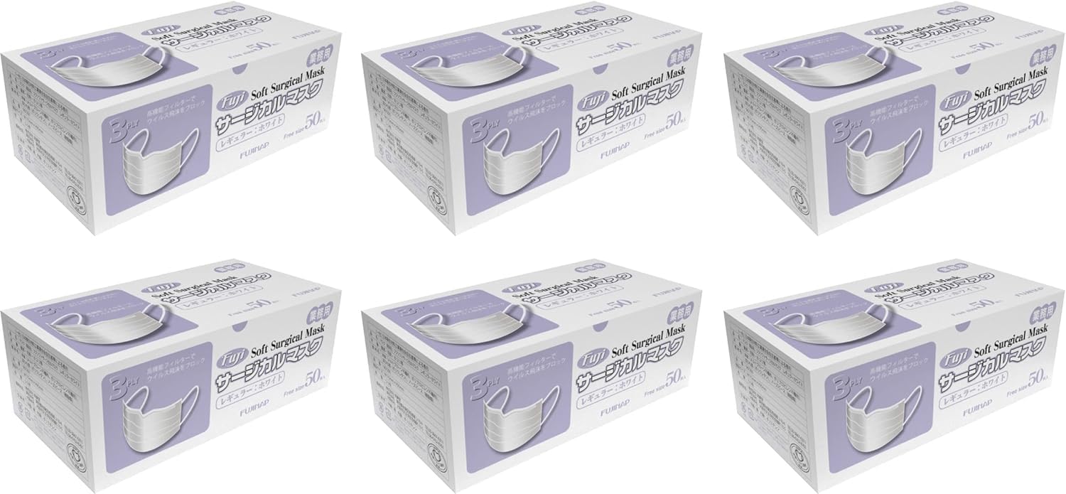 フジ　ソフトサージカルマスク　レギュラーホワイト　6箱セット商品画像