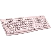 Logitech K270 Wireless Keyboard for Windows, 2.4 GHz Wireless, Full-Size, Number Pad, 8 Multimedia Keys, 2-Year Battery Life, Compatible with PC, Laptop - Rose