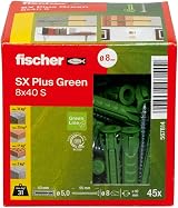 Fischer SX Plus Green Expansion Dowels 8 x 40 Box 45 with Screws view 2