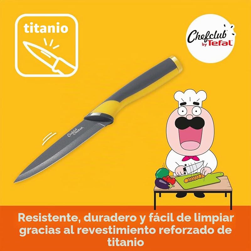 Chefclub by Tefal - Juego de Cocina (28 cm, olla 20 cm + Tapa, Cuchillo de Cocina Fresh Kitchen, 2 Tablas de Cortar, Libreto Receta G804S404