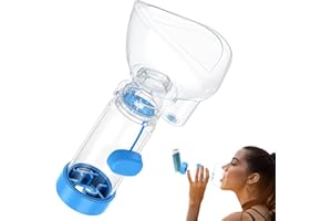 SAWOZU Inhaler Spacer for Kids and Adults, Soft Fit Mask, Portable and Lightweight, Suitable for Home and Travel – Nessi OTC Spacer (Blue/Adult)