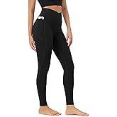 ODODOS Women's Buttery Soft Leggings with Stay-Put Pockets, 25" / 28" Crossover High Waist Lounge Yoga Pants