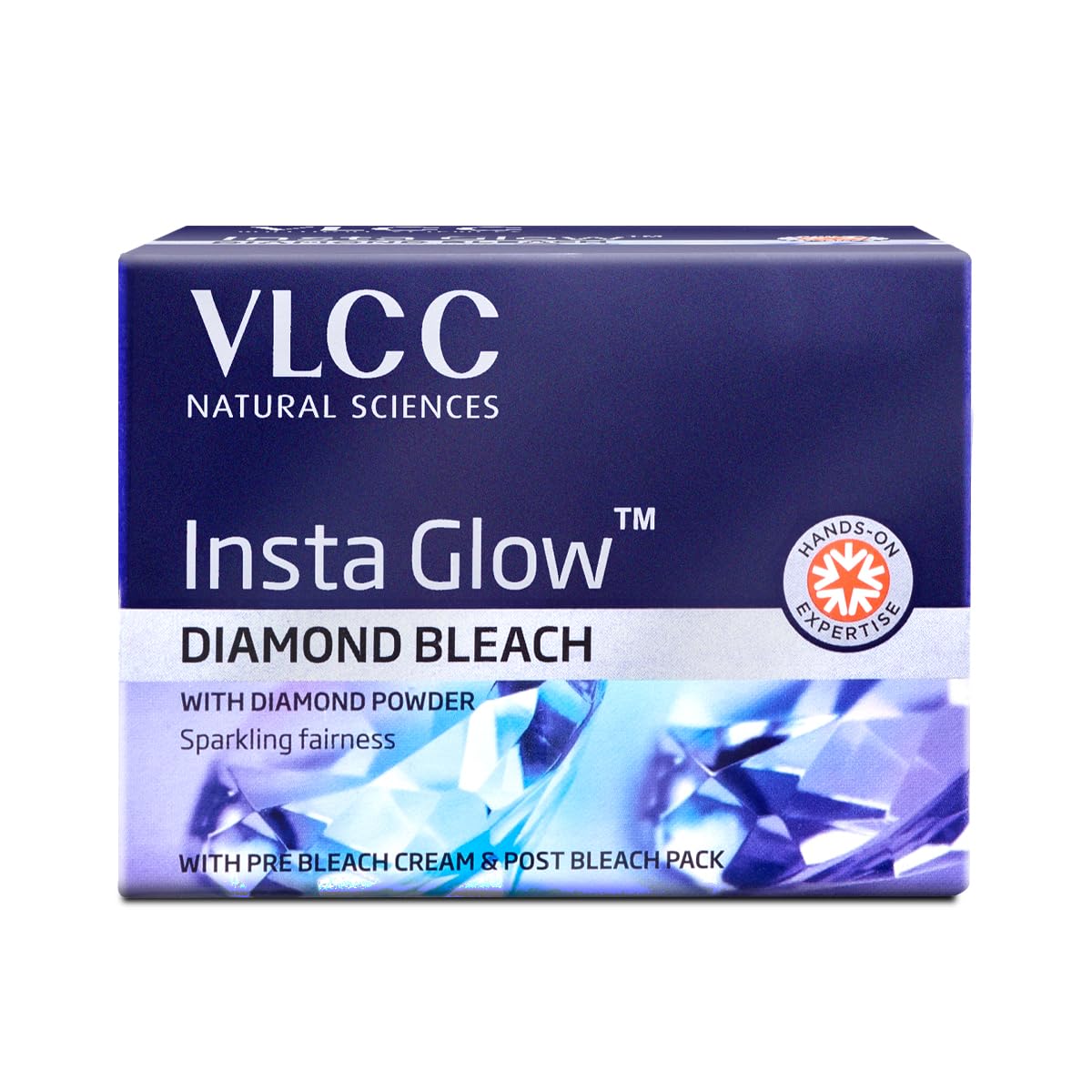 VLCC Insta Glow Diamond Bleach with Diamond Powder For Sparkling Fairness | Skin Brightening Bleach | Minimizes Dark Spots, Reduces Facial Hair Visibility 402g