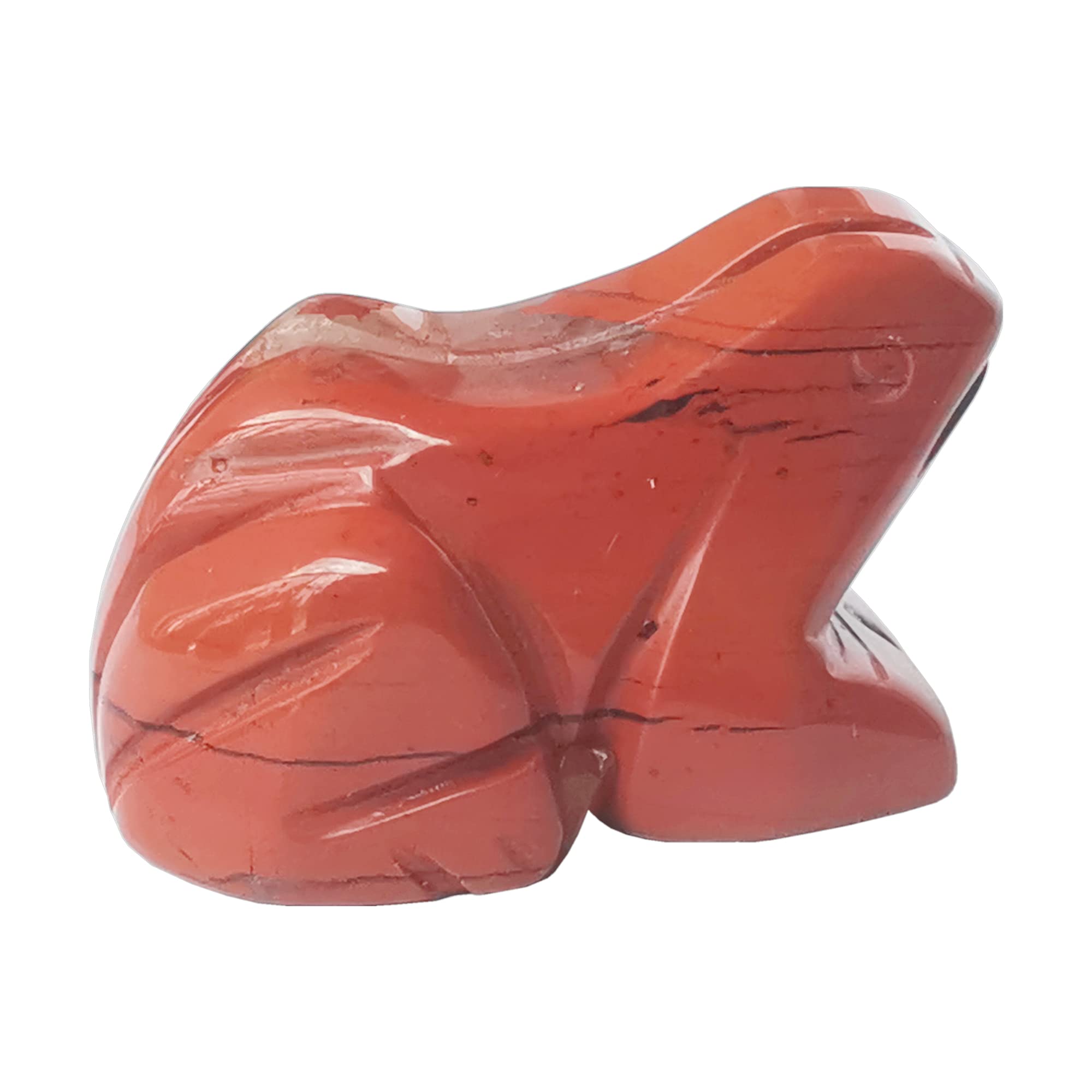 Manekieko Natural Red Jasper Frog Crystals and Healing Stone Figurines,38mm Hand Carved Pocket Animal Room Decor Gemstone