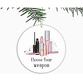 Cosmetic Christmas Ornaments for Girls,Woman,Lady,Makeup Artist,Beautician,Xmas Tree Hanging Ornaments Ceramic Keepsake