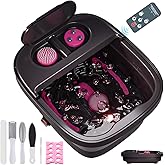 Aqvesane Collapsible Foot Bath, Foot Spa Bath Massager with Heat, Bubble, Remote Control, Temperature Control, 3 Pedicure Attachments, Feet Soaking Tub for Stress Relief