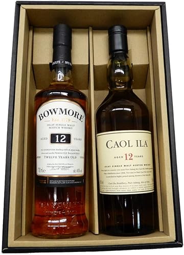 Amazon Co Jp 飲み比べ アイラモルト ボウモア12年40度 カリラ12年 43度 700ｍｌ 2本セット箱入り 食品 飲料 お酒