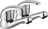 JASSFERRY Chrome Basin Taps Pair Hot Cold 1/2" Faucets with Lever Handles