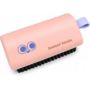 Soft Bristle Laundry Brush, Ergonomic Handheld Scrub Tool for Clothes Shoes Household Cleaning(Pink)