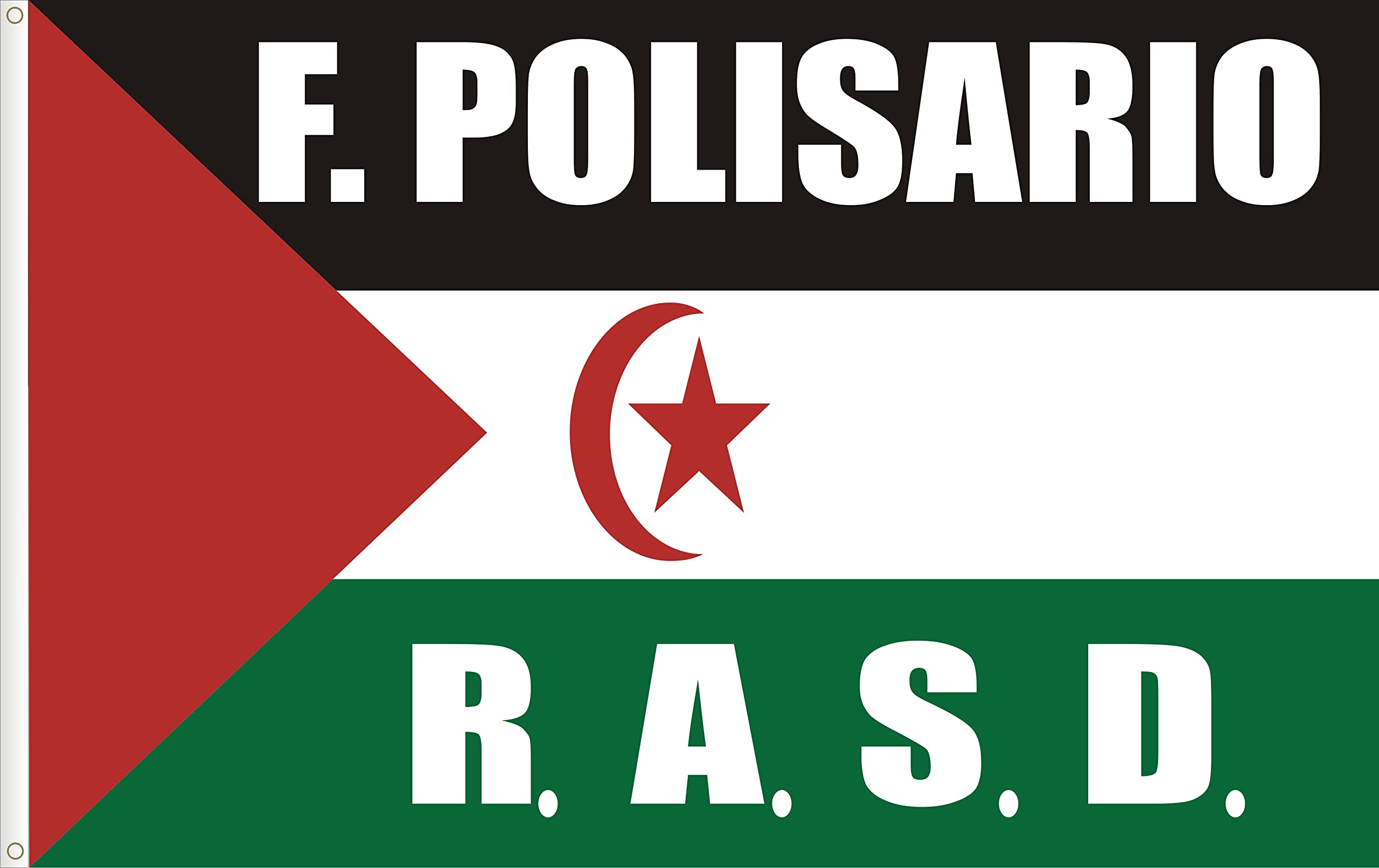 WESTERN SAHARA FLAG POLISARIO FRONT. STANDARD SATIN QUALITY. LARGE SIZE 150X90