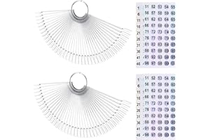 Beuniar Nail Swatch Sticks with Ring for Nail Polish Color Display Board Art Supplies Practice Samples with Number Stickers (100pcs clear)