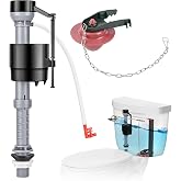 Toilet Repair Kit Inside Tank, Fill Valve &amp; 2-Inch Flapper Replacement Kit | Adjustable Fill Valve &amp; 2-Inch Flapper &ndash; Helps Fix Running, Slow-Filling or Noisy Toilets (Red, 1-Pack)