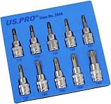 US PRO 10Pc 3/8 Drive 48mm S2 Torx Socket Set T10 T15 T20 T25 T27 T30 T40 T45 view 1