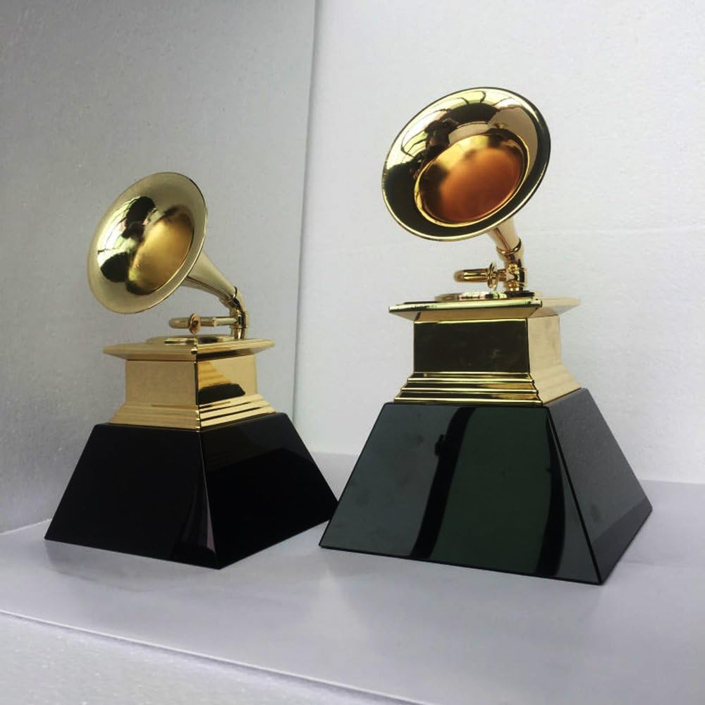 Grammy Trophy Awards by Free SF Express Ship with Black Wooden Base Metal Souvenir Gift Prize