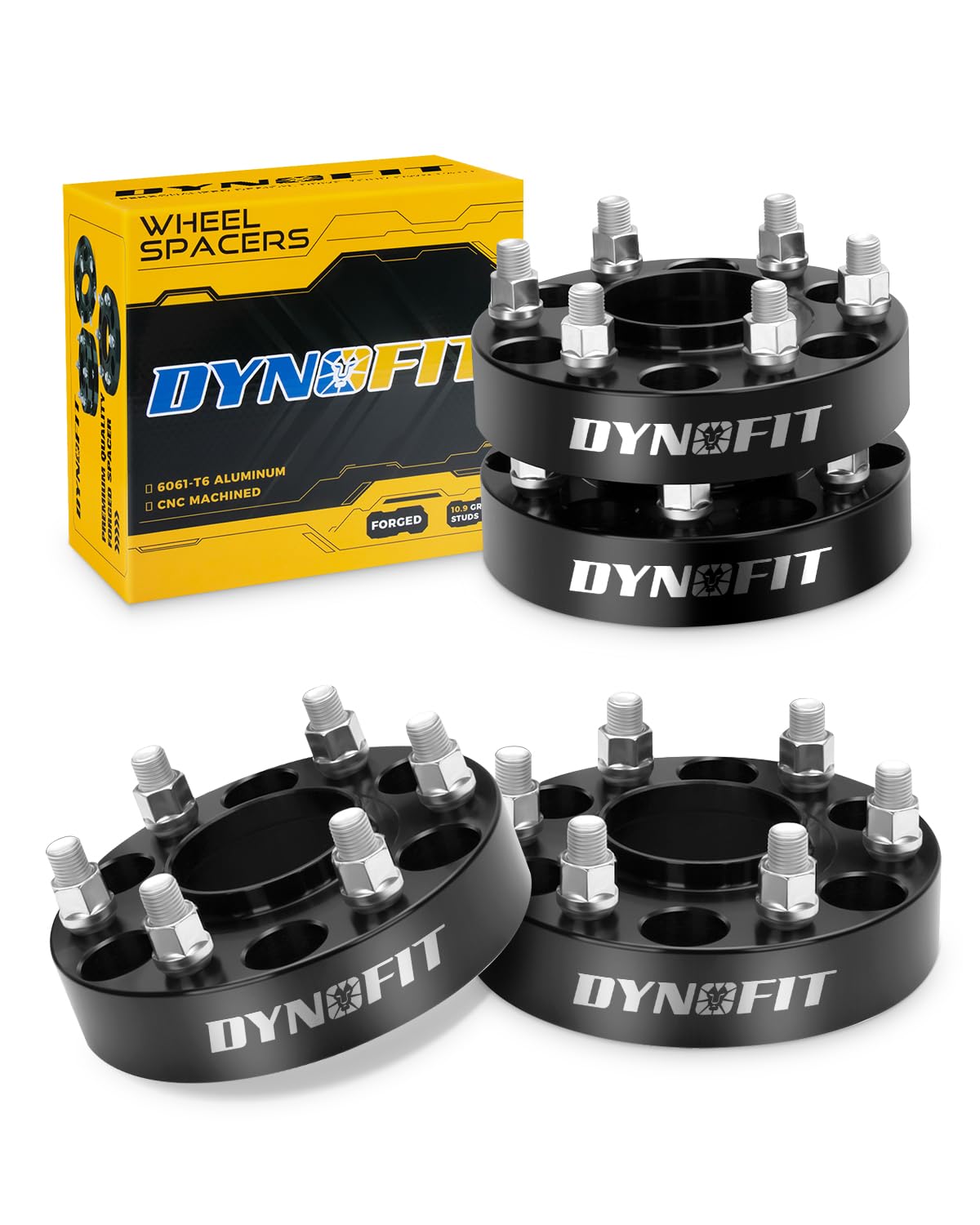 Photo 1 of Dynofit 6x5.5 Wheel Spacers 1.5", Heavy Duty 6x139.7 Forged Hub-Centric Spacers Compatible with 2019-2025 Ram 1500 and 2021-2025 Jeep Grand Wagoneer, 77.8mm Bore with M14x1.5 Studs – 4Piece Set