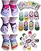 BSLINO® 5 Pairs 6-18 Months Cute Newborn Baby Girls Toddler Anti Slip Skid Slipper Foot Socks + Gift Bag + Gift Card, Stripes No-Show Crew Boat Socks Footsocks Sneakers, Length 9-15cm/3.54-5.9inch
