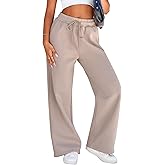 SimpleFun Wide Leg Sweatpants Women Baggy Fleece Pants Drawstring Workout Sweat Pants with Pockets Fall Winter Clothing