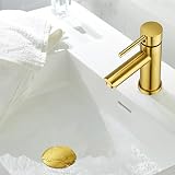Peppermint Brushed Gold Pop Up Slotted Basin Waste with Overflow view 5