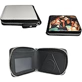 Yongkang Sublimation Wallet Blank Leather Men's Women's Zipper Card Holder Organizer Bag Coin Purse DIY Crafts (Black)