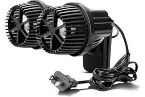 hygger 4200GPH Double Head Aquarium Circulation Pump, Quiet 12W Aquarium Wave Maker, with Strong Magnetic Suction Base, 360°Adjustable Power Head, for 110~240 Gal Tank