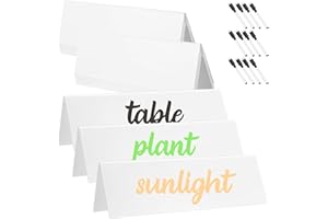 AOJSUP 12 Pcs Dry Erase Name Tent Cards with Black Markers 8.66 x 2.6 x 1.9 In White Reusable Name Plate Wipe Clean Desk Tags Sign for Classroom Table Office Conference Meeting Weddings