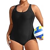 Aqua Eve Plus Size Swimsuits Athletic One Piece Bathing Suit for Women Tummy Control Slimming Swimwear