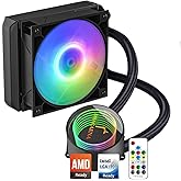 Dracaena AIO CPU Cooler, Color Change Remote, 120mm Radiator, ARGB PWM Fans Quiet Less Than 27DBA, Compatible with AMD AM5/AM
