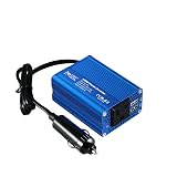 FOVAL 150W Car Power Inverter 12V DC to 110V AC Converter Vehicle Adapter Plug Outlet with 3.1A Dual USB Car Charger for Laptop Computer (Classic Blue)