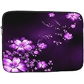 Nicokee Laptop Sleeve Bag 15.4 15.6 Inch,Purple Flowers Floral Protective Polyester Computer Cases Laptop Cover Briefcase Bag Tablet Travel Cover