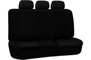 FH Group Car Seat Cover for Back Seat Cloth - Universal Fit Rear Seat Covers for Cars with Solid Bench,Car Seat Protector for Dogs and Kids,Car Interior Accessories for SUV,Sedan and Van Black