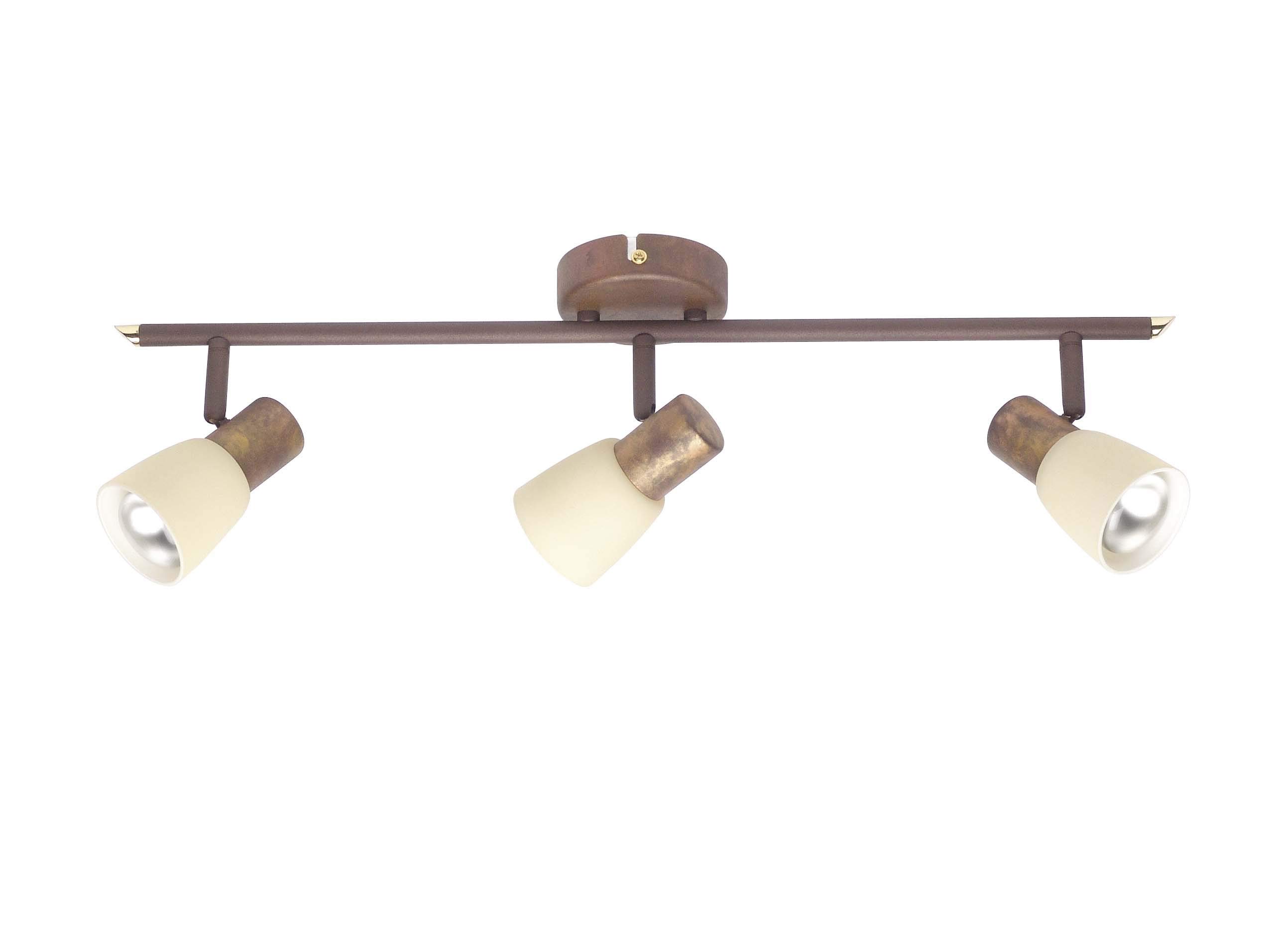 Brilliant Luca Spotlight Bar 3-Bulb 3X E14 Maximum 40 Watt Metal/Glass/Aged Copper/Champagne 35816/56