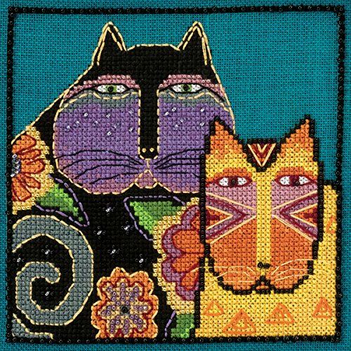 Laurel Burch Feline Friends On Linen Counted Cross Stitch Ki-5x5 28 Count