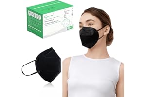 50 Pack Disposable Face Masks Ships from Canada, 5-Layer Black face mask, Individually Packaged Non-Woven Masks, Dust Mask (B