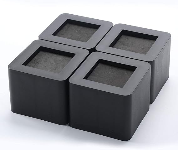uyoyous Square Bed Risers 4pcs Chair Raise Furniture Lift Blocks ...
