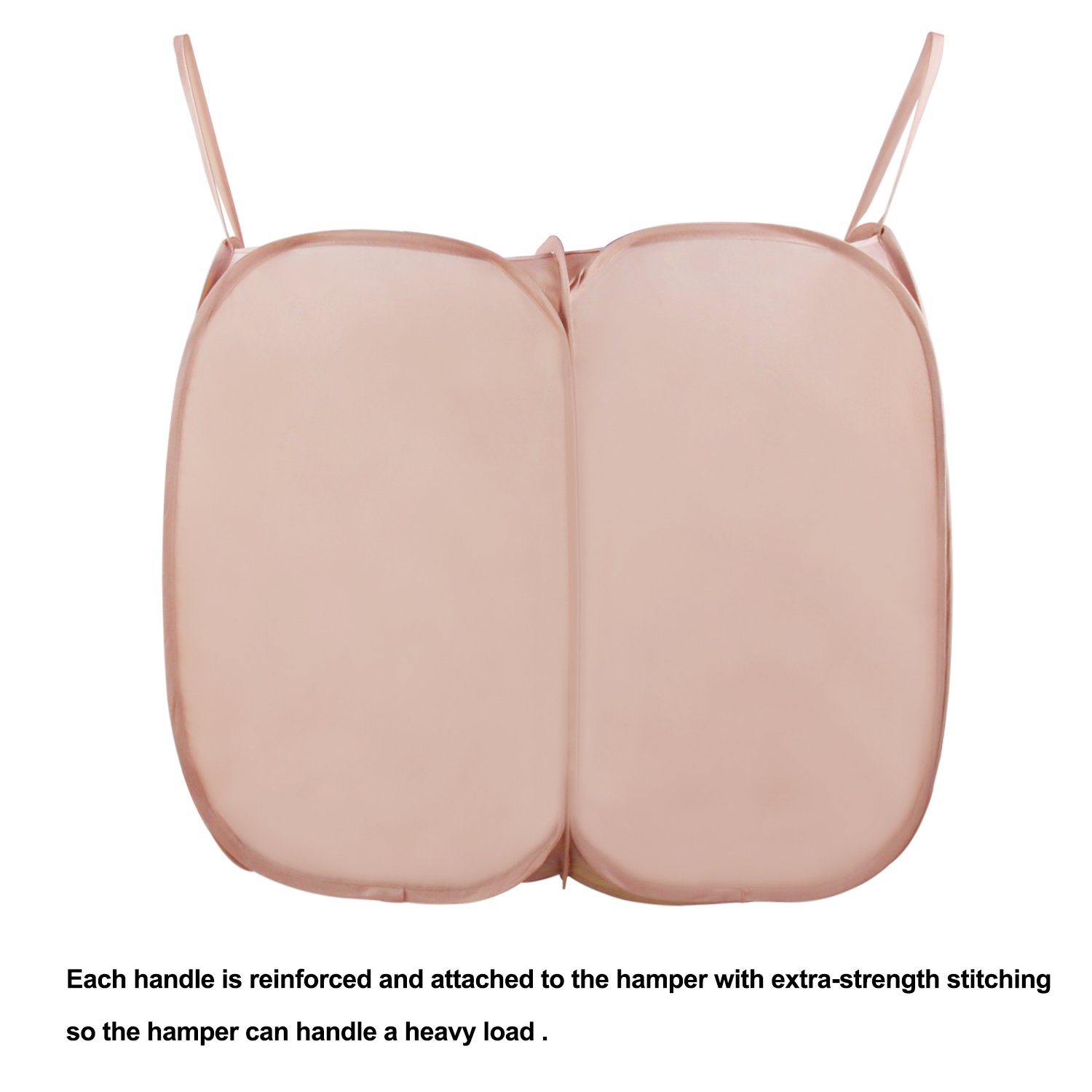 Wäschekorb, WOWGO 2 IN 1 Pop Up Wäschekorb Faltbarer Nylon Wäschebeutel Faltschachtel Aufbewahrung für Wäsche Spielzeug Auf Lager-braun