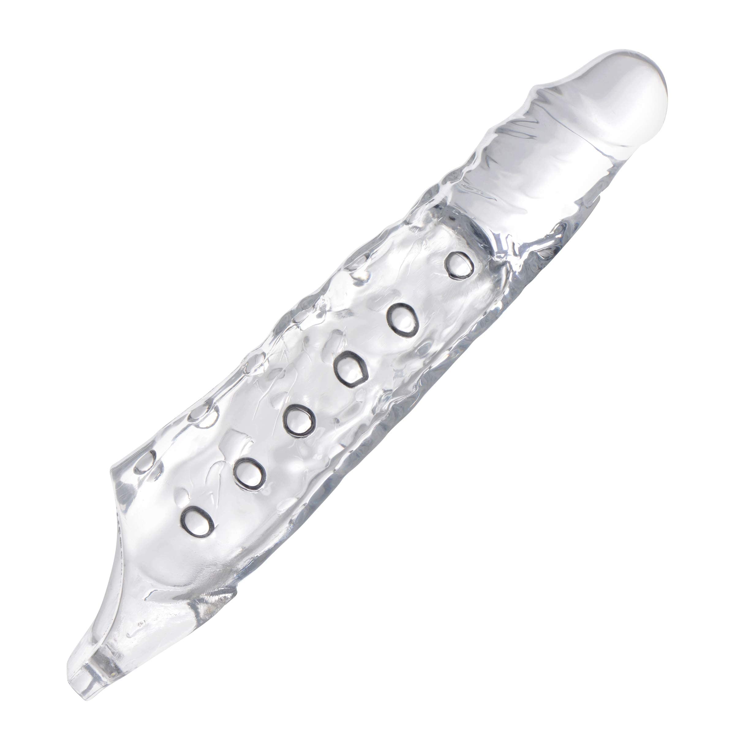 Size Matters 3 Inch Clear Extender Sleeve – Rubber Penis Extension, Cock Sleeve Enlarger, Adult Sex Toy for Men, 10.75" Length.