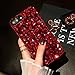 iPhone 8 Plus Case,iPhone 7 Plus Case,PHEZEN 3D Handmade Luxury Bling Crystal Rhinestone Diamond Glitter Case,[Hard PC Back, Soft TPU Bumper] Protective Case Cover for iPhone 7/iPhone 8 Plus, Red