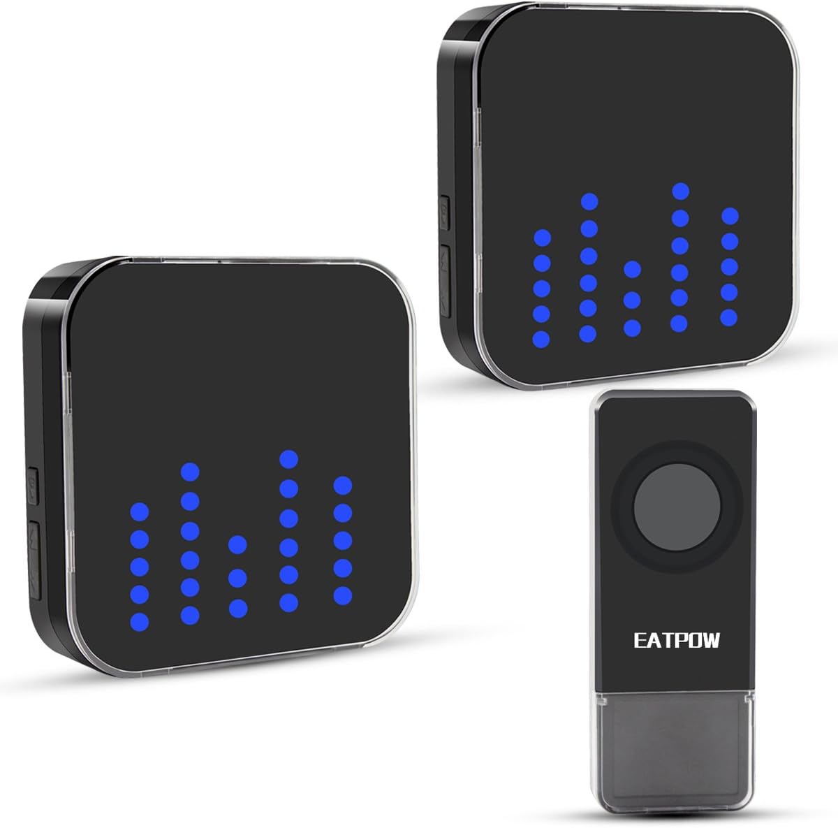 Wireless Doorbell,EATPOW Door Bell Chime Kit,1 Push Button & 2 Plug - in Receivers,Over 1000 Feet Operating Range with 4 Levels Volume and LED Flash 52 Melodies to Choose.