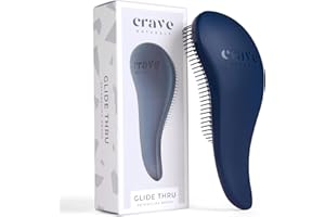 Crave Naturals Glide Thru Detangling Brush for Adults & Kids Hair. Detangler Hairbrush for Natural, Curly, Straight, Wet or D