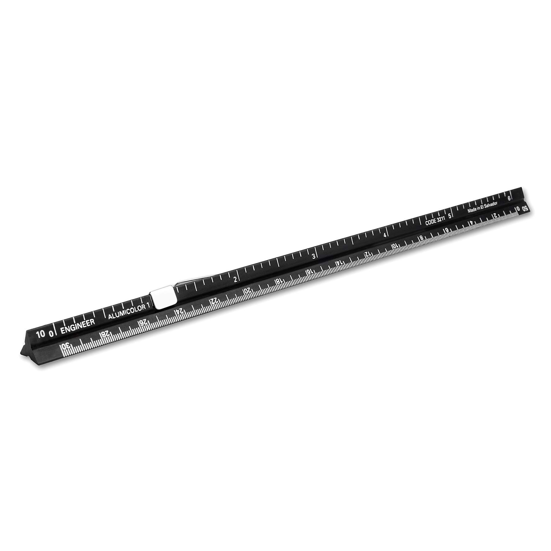 Alumicolor Ruler, Measuring Tool, Aluminum, Black, 6 inch
