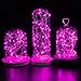 CYLAPEX 6 Pack Pink Fairy Lights String Battery Operated Fairy Lights Firefly Lights LED Starry String Lights 3.3ft 20 LEDs Silvery Copper Wire for Christmas DIY Decoration Costume Wedding Party