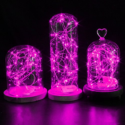 CYLAPEX 6 Pack Pink Fairy String Lights Battery Operated Fairy Lights