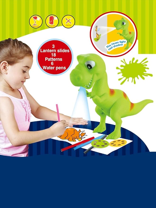 Amazon.com: madsbag dinosaurio Proyector dibujo aprendizaje ...