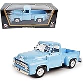 LUCKY DIE CAST 1953 Ford F-100 Pickup 1:18 Diecast Model - Iconic Driverised Classic with Curved Windshield, Opening Doors & Functional Steering Wheel, Premium Gift Box for Collectors, 14+,Wathet
