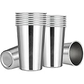 MEWAY Premium Stainless Steel Cups 16 oz Pint Cup Tumbler (16 Pack) - Premium Metal Cups - Stackable Durable Cup，Chilling Beer Glasses, for Travel, Outdoor, Camping, Everyday